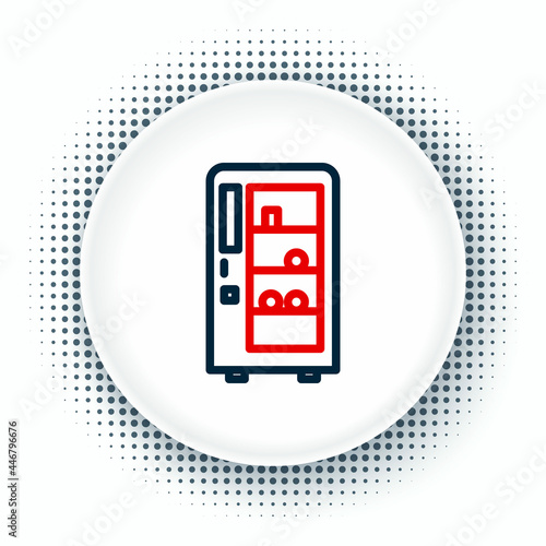 Line Vending machine of food and beverage automatic selling icon isolated on white background. Colorful outline concept. Vector