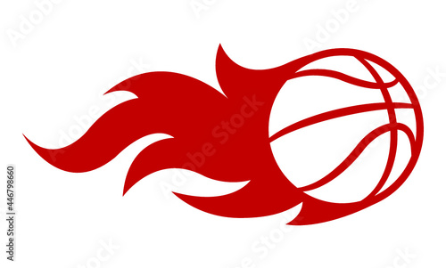 Blazing basketball ball with fire flame vector graphic. Ideal for stickers, decals, sport logo design and any kind of decoration.