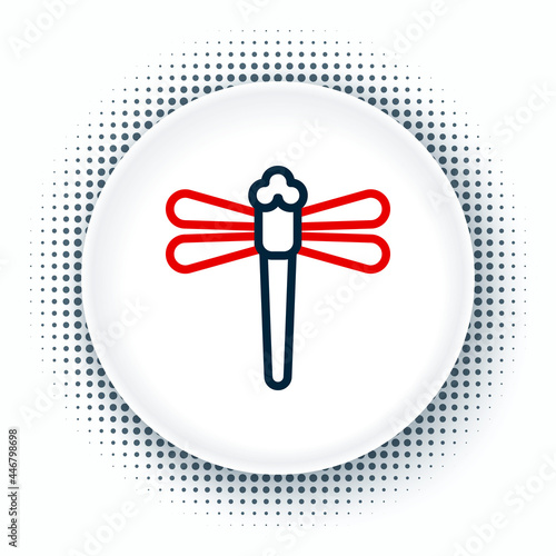 Line Dragonfly icon isolated on white background. Colorful outline concept. Vector