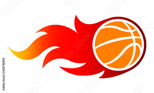 Blazing basketball ball with fire flame vector graphic. Ideal for stickers, decals, sport logo design and any kind of decoration.