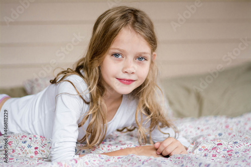 Portrait of a child 8 years old female.