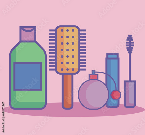 four beauty products icons