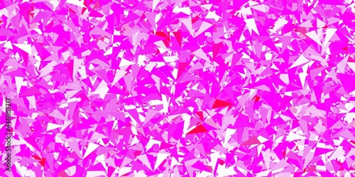 Light purple  pink vector background with polygonal forms.