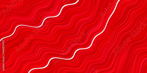 Light Red vector pattern with curved lines.