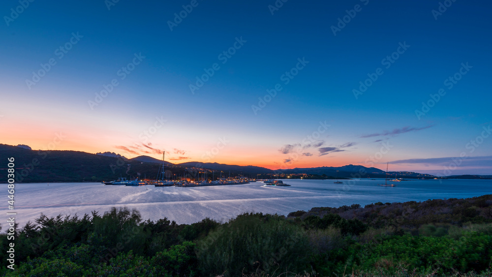 anoramic view at dusk of Portisco, - Sardinia anoramic view at dusk of Portisco, - Sardinia