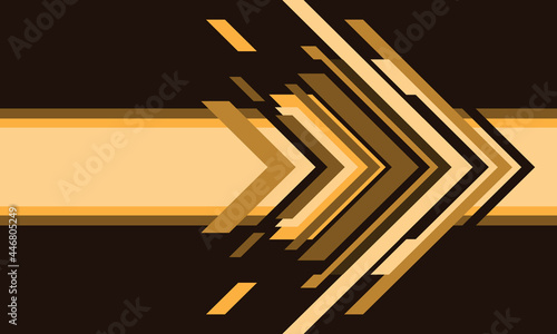 Abstract yellow arrow technology on brown design modern futuristic background vector illustration.