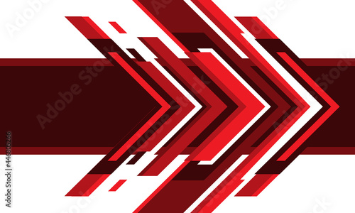 Abstract red arrow technology on white design modern futuristic background vector illustration.