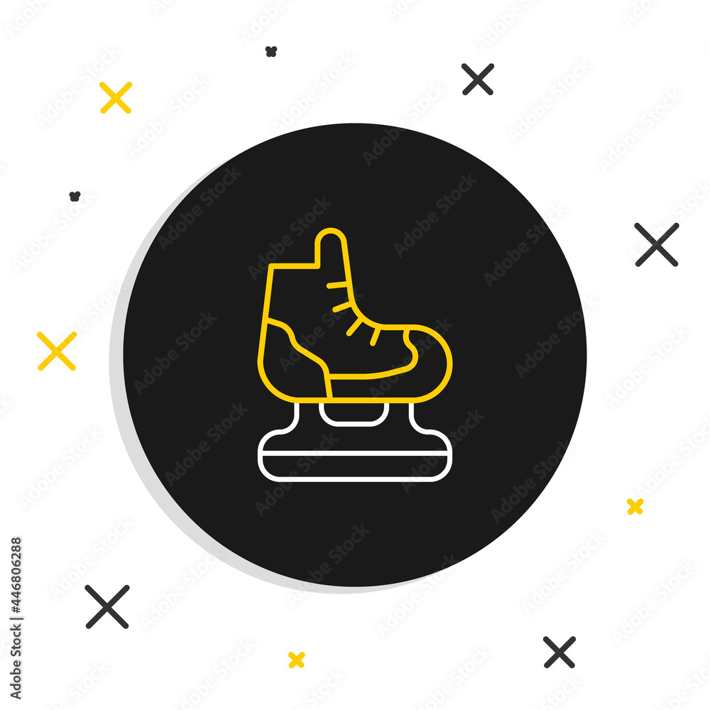 Line Skates icon isolated on white background. Ice skate shoes icon. Sport boots with blades. Colorful outline concept. Vector Line Skates icon isolated on white background. Ice skate shoes icon. Sport boots with blades. Colorful outline concept. Vector