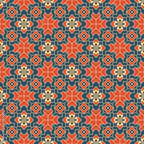 Seamless pattern with tiles. Swatch included. Classic Japanese style.  © Svetlana Parshakova
