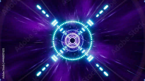 Moving Through Purple Dimension Tunnel