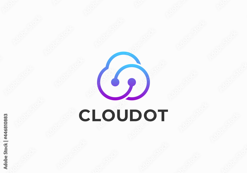 cloud computing and storage vector logo technology design template new app image concept element
