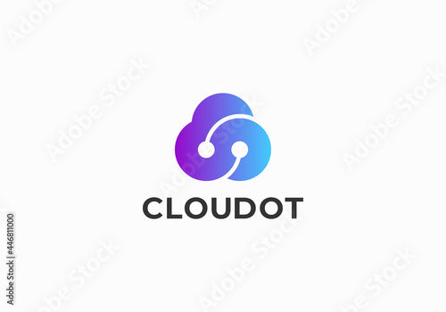 cloud computing and storage vector logo technology design template new app image concept element
