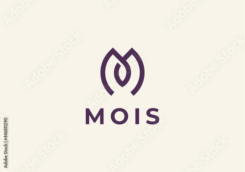 initial M and flower logo. Flower symbol. Beauty, spa, salon, cosmetics or boutique logo and more business.
