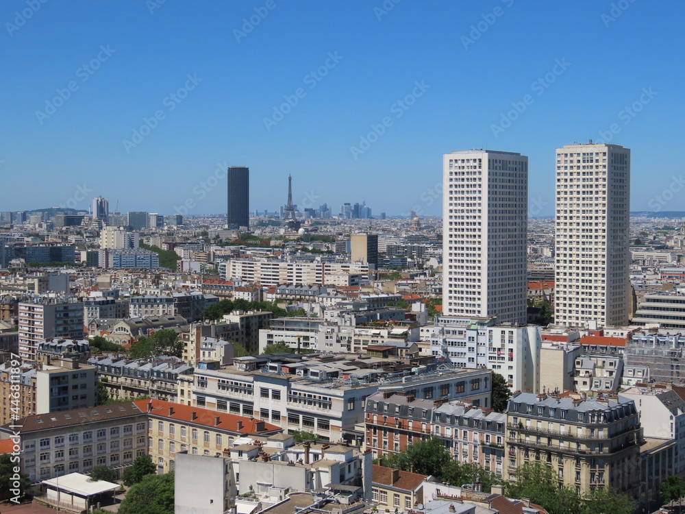 Paysage urbain, vue aérienne à Paris