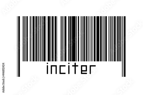 Barcode on white background with inscription inciter below