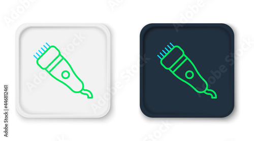 Line Electrical hair clipper or shaver icon isolated on white background. Barbershop symbol. Colorful outline concept. Vector