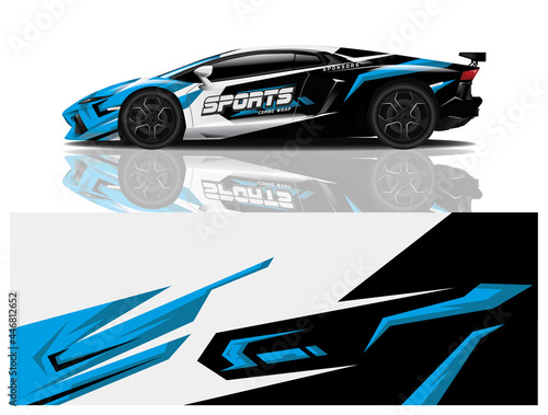 Car decal wrap design vector