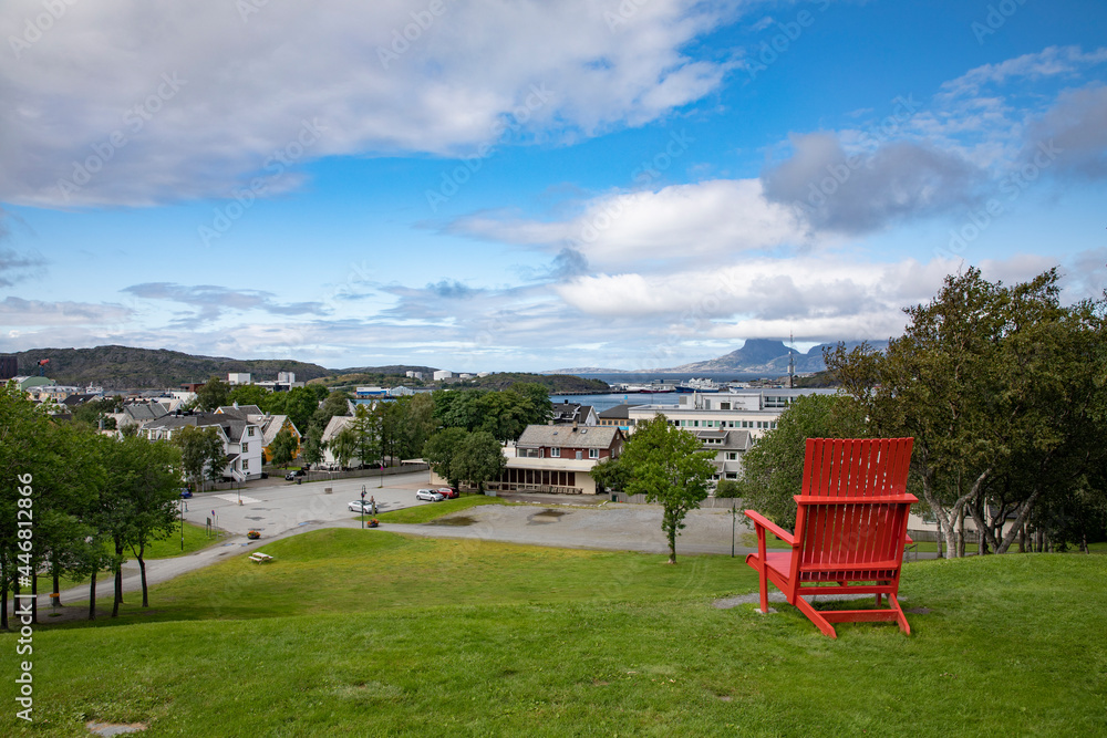 View from Rensås park in Bodø city,Nordland county,scandinavia,Europe