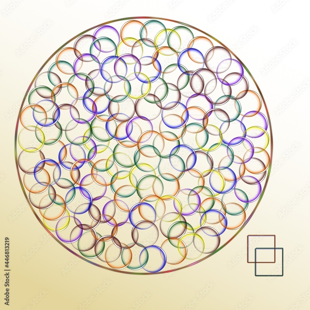 You two are not welcome. An abstract illustration featuring a circles filled with colorful circles, and two squares that are not allowed into the group. You two are not welcome. An abstract illustration featuring a circles filled with colorful circles, and two squares that are not allowed into the group.