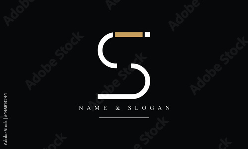 SI, IS, S, I abstract letters logo monogram