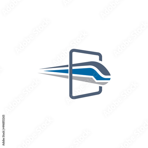Railway train logo design template