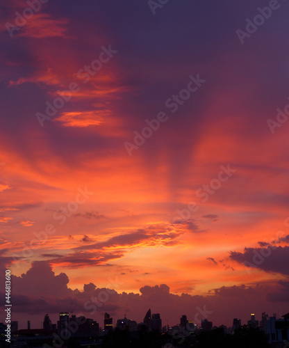 the beauty of the evening sky at sunset © Somchai
