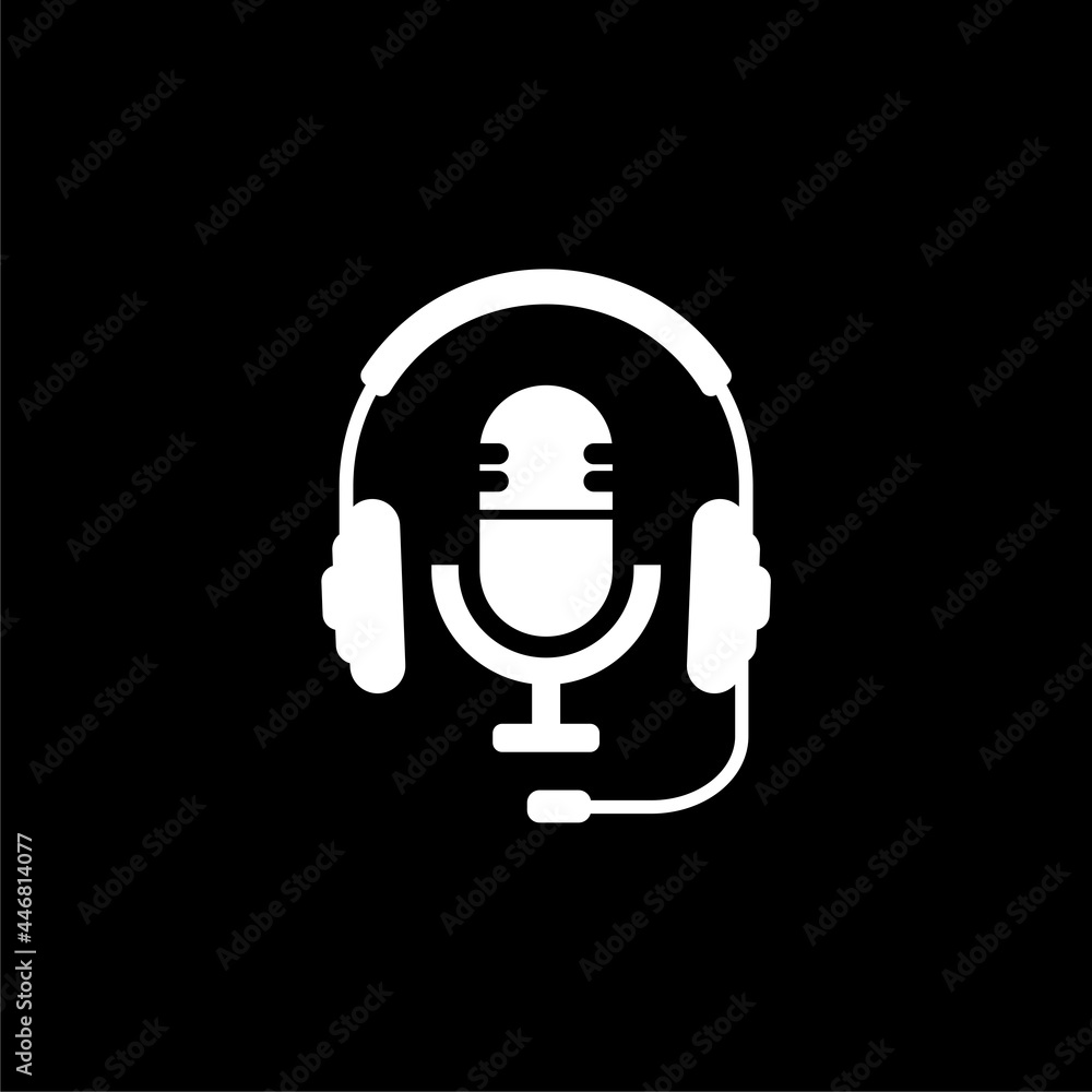 Headphone icon isolated on dark background Headphone icon isolated on dark background