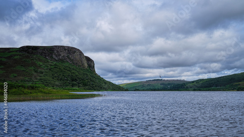 Loch Brora and Carrol Rock in Sutherland in the Highlands with a swallow doing a photobomb photo
