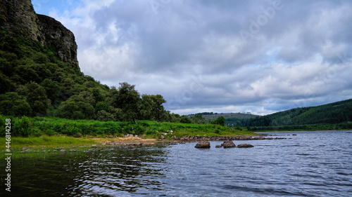 Loch Brora and Carrol Rock in Sutherland in the Highlands photo