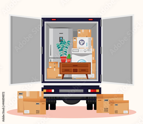 truck and moving objets