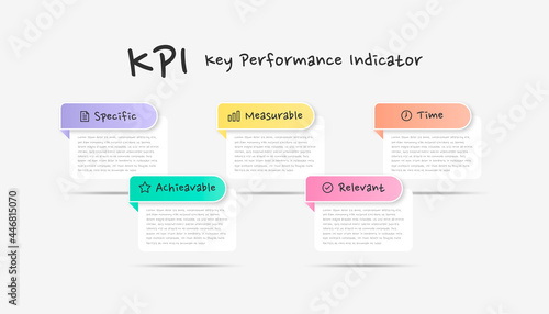 Infographic kpi key performance indicator. Colorful modern timeline infographic template.