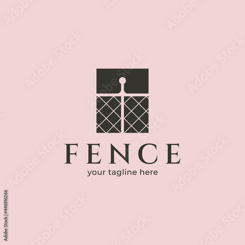 vintage fence wire logo vector symbol illustration design