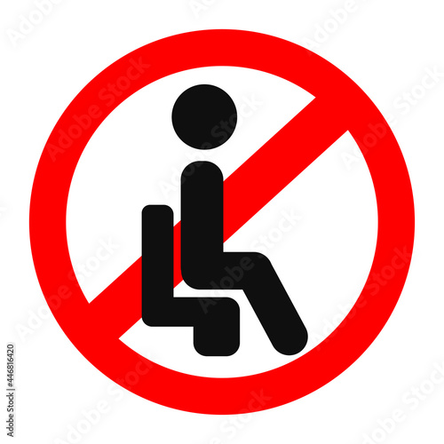 Do Not Sit Here Signage for restaurants and public places inorder to encourage people to practice social distancing to further prevent the spread of COVID-19. Vector illustration