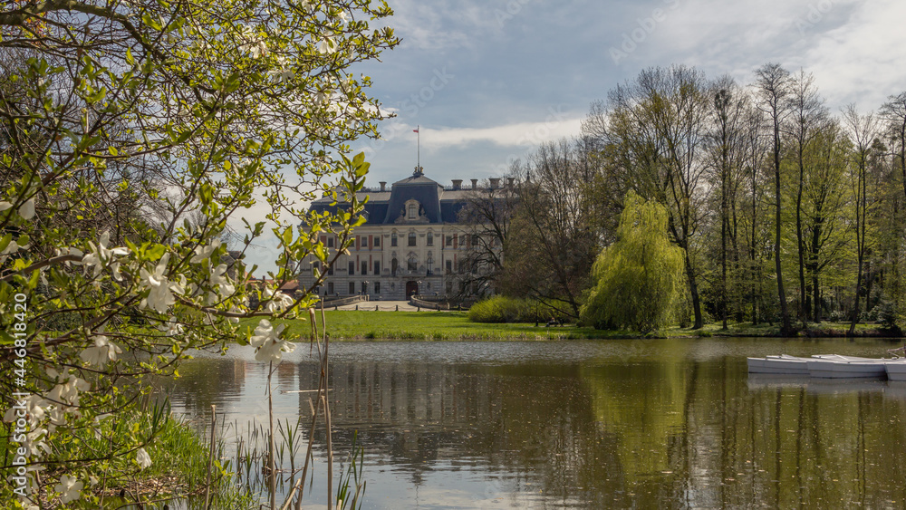A historic palace in the Pszczyna park A historic palace in the Pszczyna park