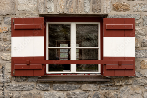 Open traditional window shutters in Austria. Europe