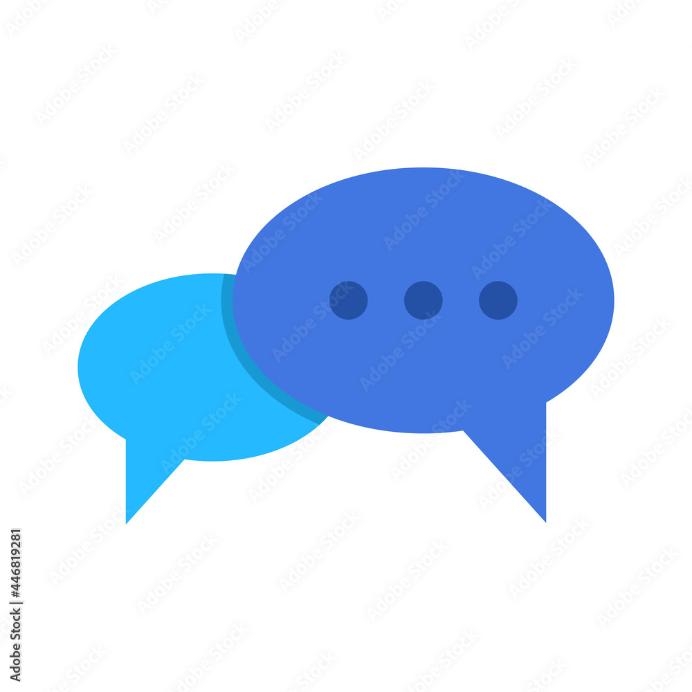 Two speech bubbles. Talking, discussion, communication, message, speak symbol. Chat icon. Template design for web, mobile and infographics. Vector illustration Two speech bubbles. Talking, discussion, communication, message, speak symbol. Chat icon. Template design for web, mobile and infographics. Vector illustration
