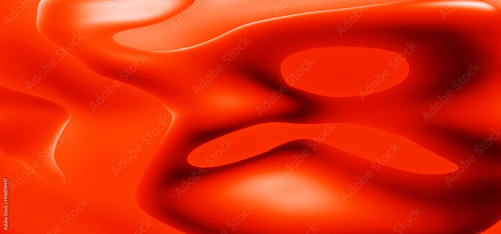 Obraz premium Render with abstract red orange floating background