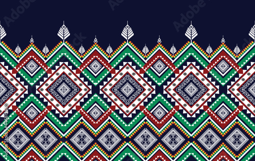 Geometric Indian ethnic pattern design for background, carpet, wallpaper, clothing, wrapping, fabric, boho traditional embroidery vector illustrations African American style.