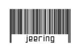 Digitalization concept. Barcode of black horizontal lines with inscription jeering