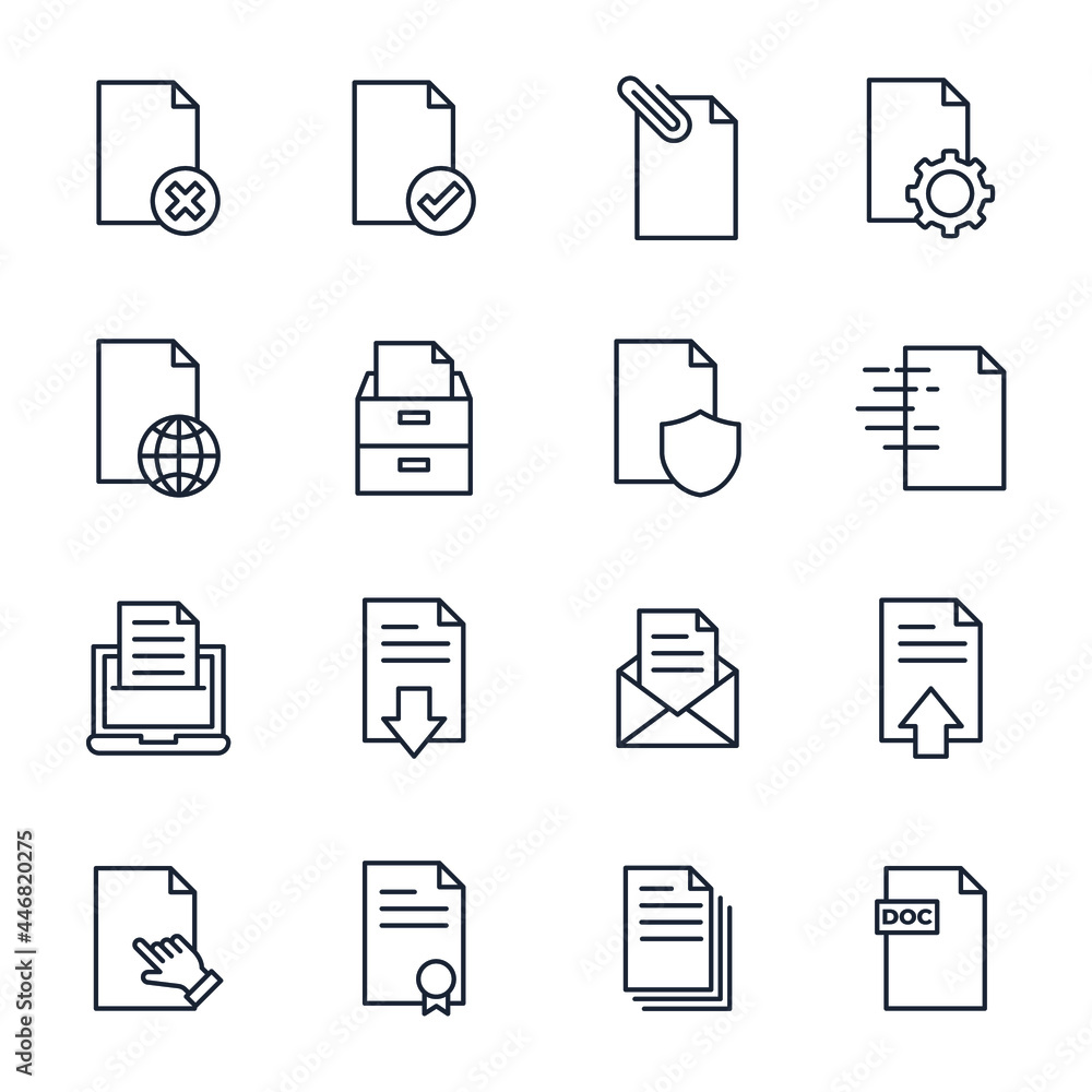 set of Document elements symbol template for graphic and web design collection logo vector illustration set of Document elements symbol template for graphic and web design collection logo vector illustration