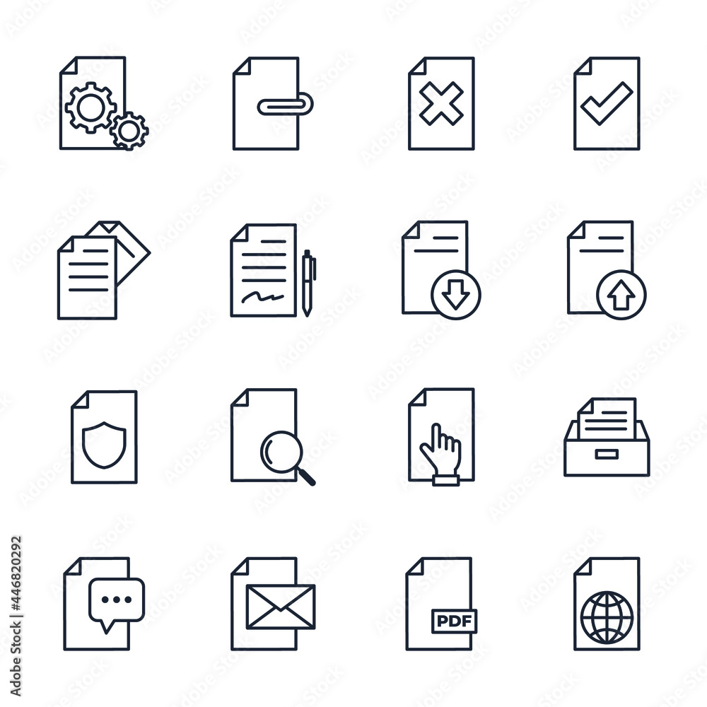 set of Document elements symbol template for graphic and web design collection logo vector illustration set of Document elements symbol template for graphic and web design collection logo vector illustration