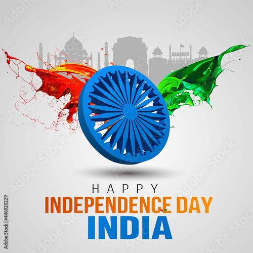 happy independence day India greetings. vector illustration design.