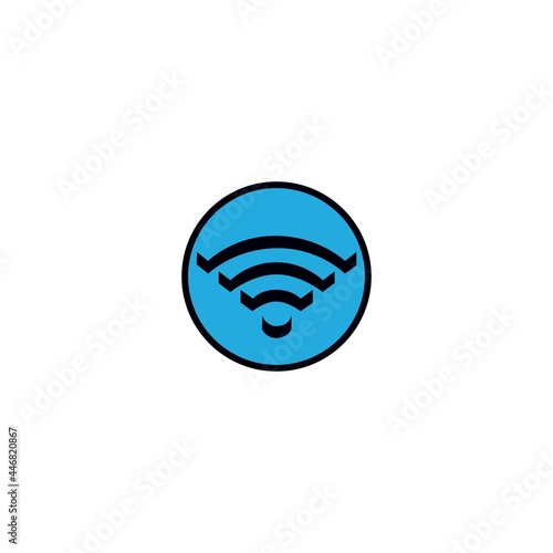 Wifi wireless internet signal or isp hotspot connection flat icon