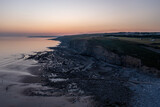 Evening Aerial view of Southerndown Beach, Wales, United Kingdom