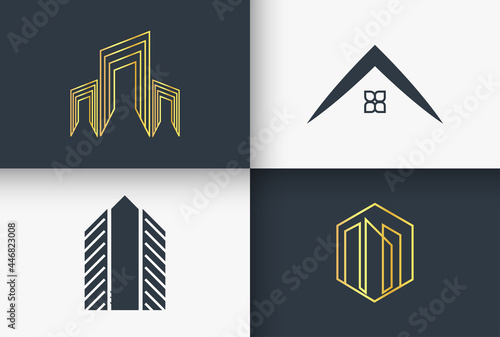 Sample And Manimal  Real Estate And Construction Logo Line Art