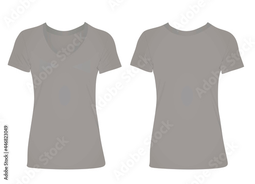 Grey women t shirt. vector illustration