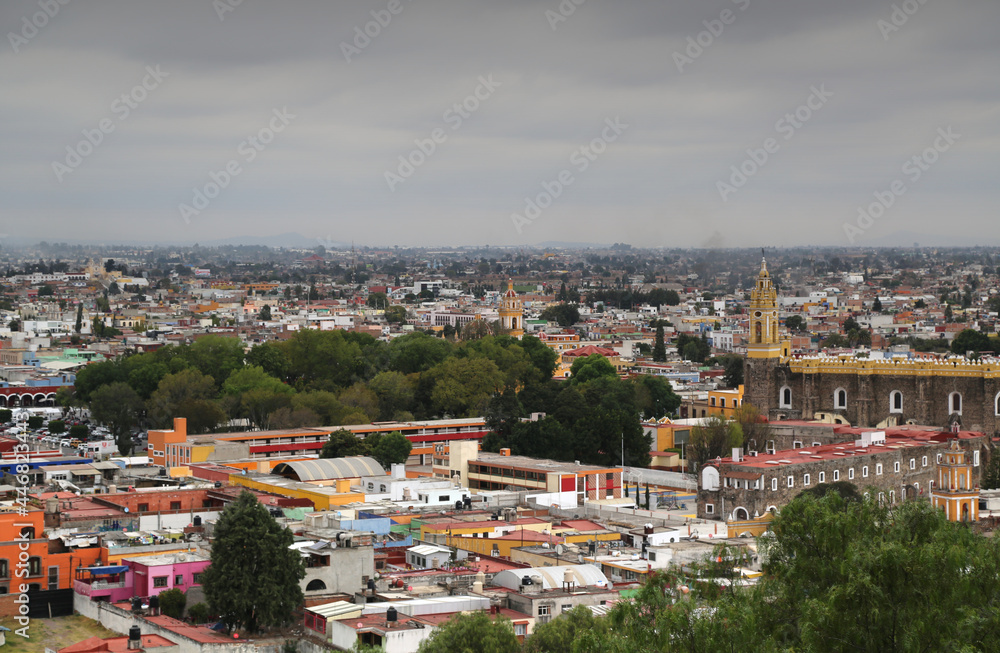 City of Cholula from the hill of the sanctuary of Nuestra Senora de los Remedios