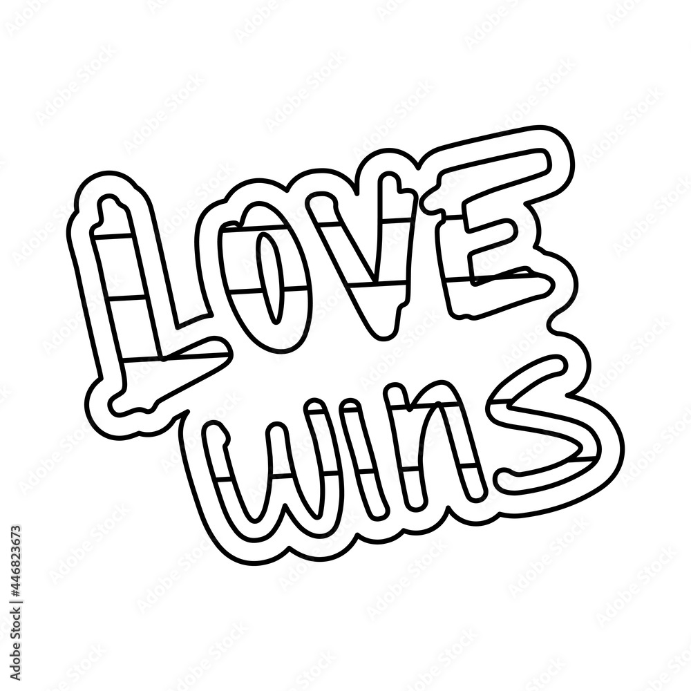 Isolated lgbt message with stripes and no color Vector Isolated lgbt message with stripes and no color Vector