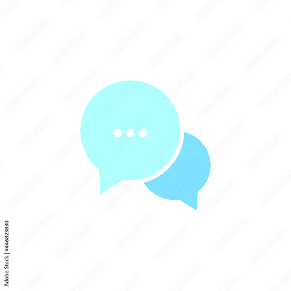 Chat message icon. Chat speech bubble. Blue Social media message. Vector illustration isolated on white background. Chat message icon. Chat speech bubble. Blue Social media message. Vector illustration isolated on white background.