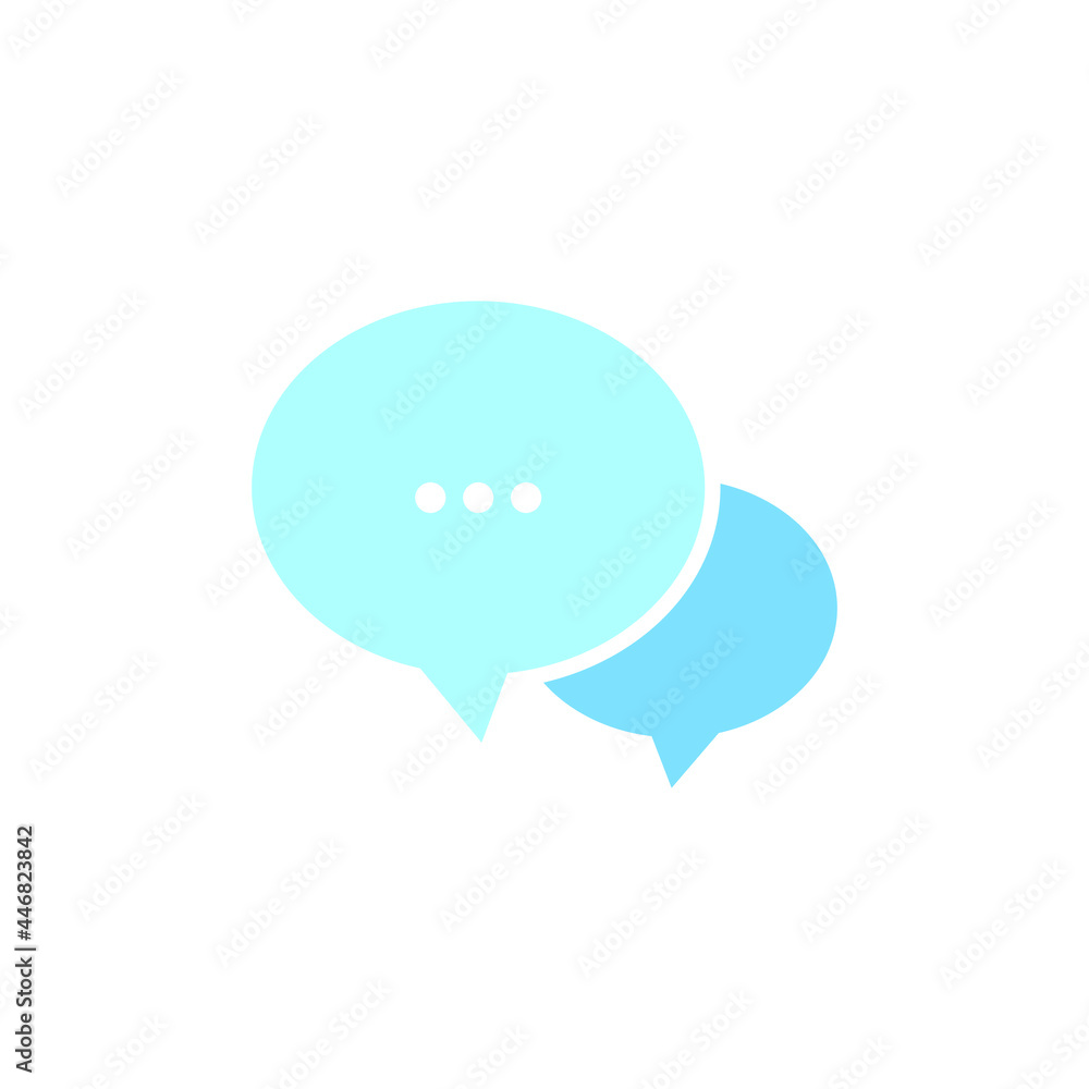 Chat message icon. Chat speech bubble. Blue Social media message. Vector illustration isolated on white background. Chat message icon. Chat speech bubble. Blue Social media message. Vector illustration isolated on white background.